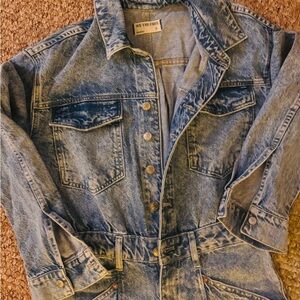 We The Free Carpe Diem Long Sleeve Denim Jumpsuit